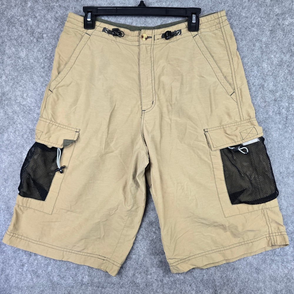 Utility Wear Cargo Shorts Mens 33 Tan Relaxed Mesh Pocket Gorpcore EQ0PK359